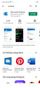 tải App Outlook trên CH Play